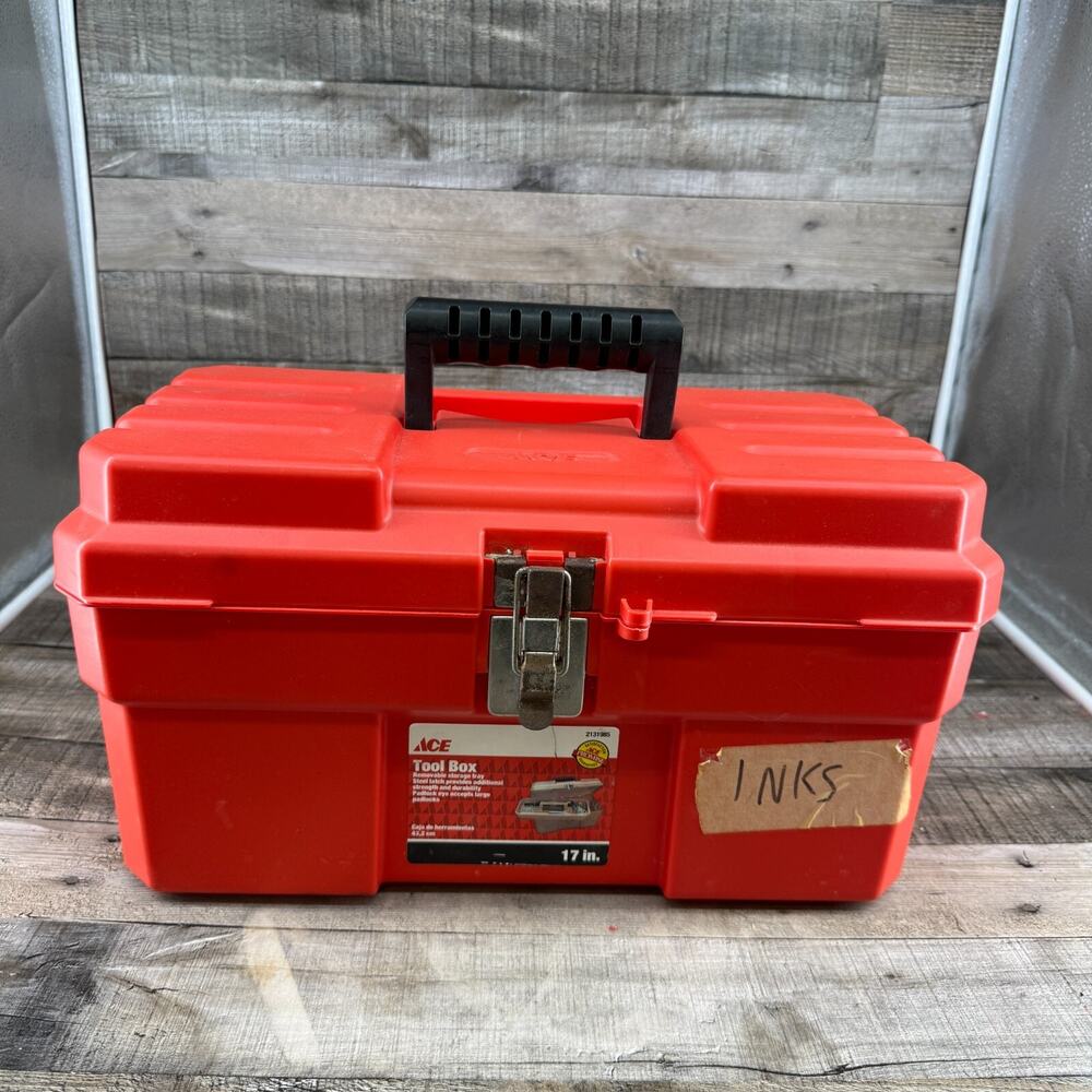 Ace Hardware Tool Box 17in Red With Tool Holder